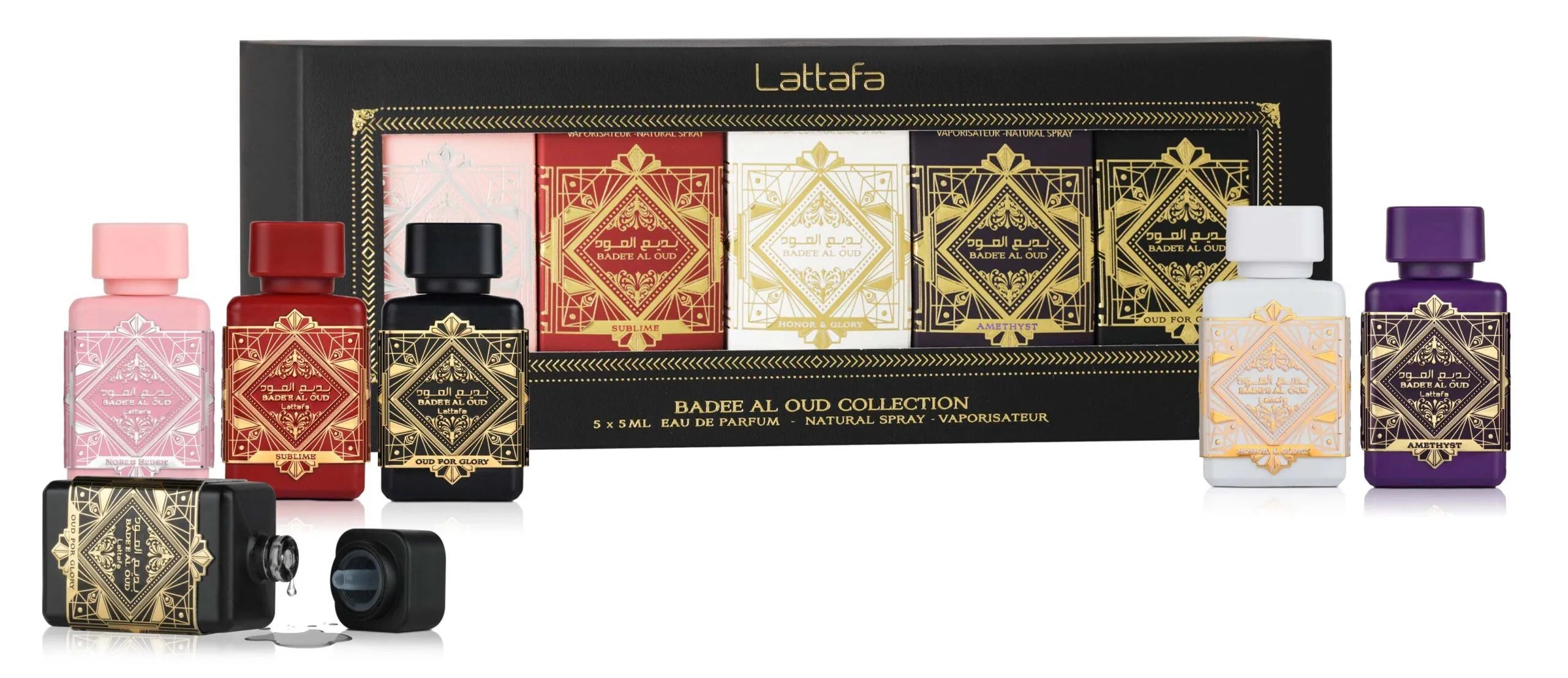 BADEE AL OUD COLLEZIONE 5X 5 ML EAU DE PARFUM 100ML DI LATTAFA