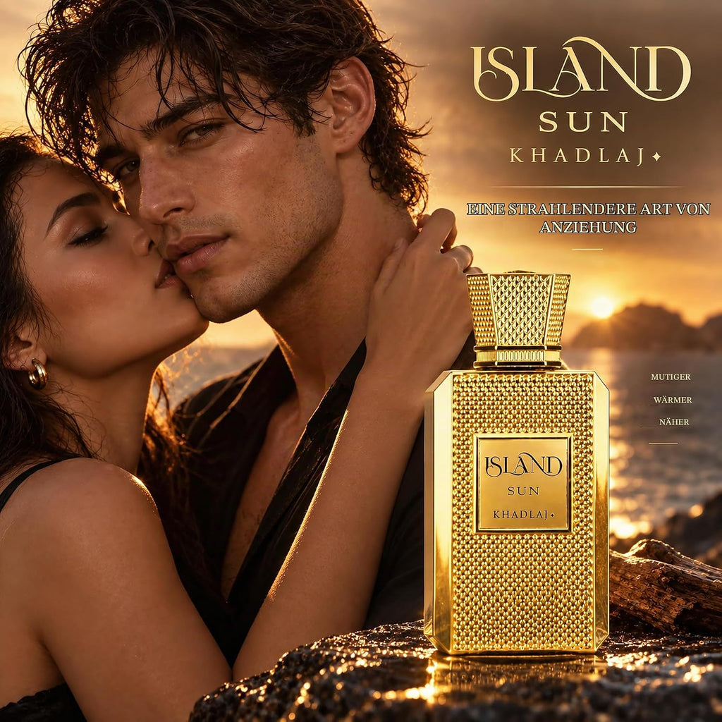 Khadlaj Island Sun Eau de Parfum 100 ml – Tropisch-Fruchtiger Unisex Duft | Mango, Kokosnuss, Limette & Tonkabohne
