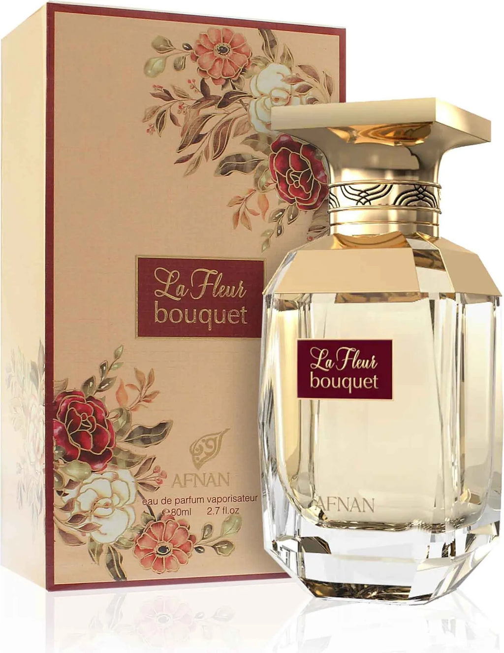 Afnan La Fleur Bouquet Eau de Parfum 80 ml – Floraler Damenduft | Weiße Blüten, Früchte, Moschus & Pudrige Noten