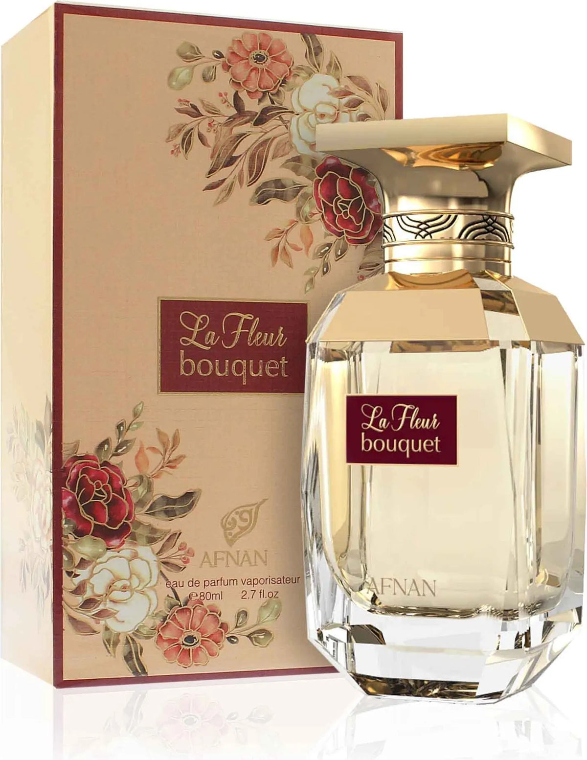 Afnan La Fleur Bouquet Eau de Parfum 80 ml – Floraler Damenduft | Weiße Blüten, Früchte, Moschus & Pudrige Noten