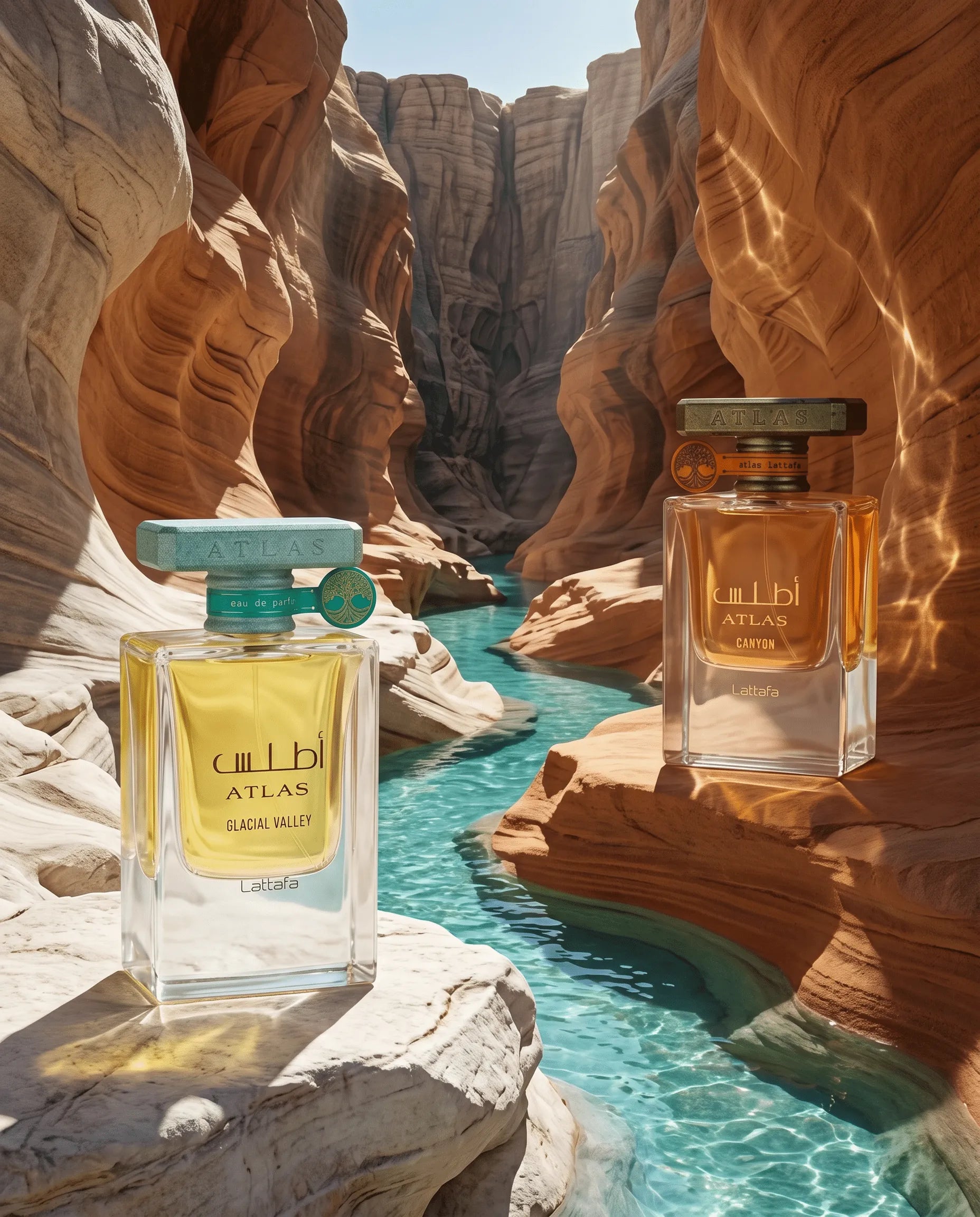 Lattafa Atlas Canyon Eau de Parfum – Aquatisch-Zitrischer Unisex Duft | Bergamotte, Ingwer & Ambroxan