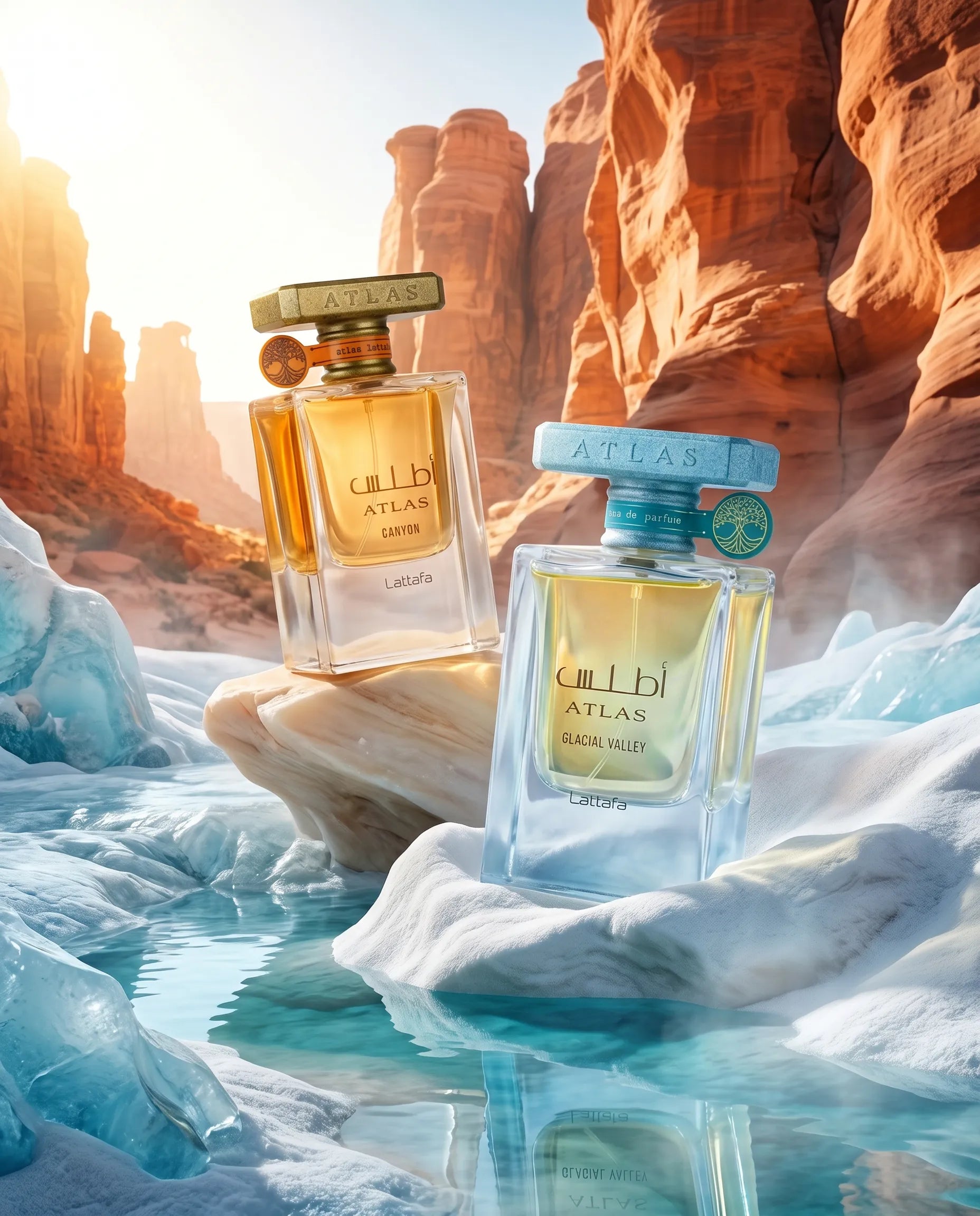 Lattafa Atlas Glacial Valley Eau de Parfum – Aquatisch-Fruchtiger Unisex Duft | Ananas, Minze & Meersalz