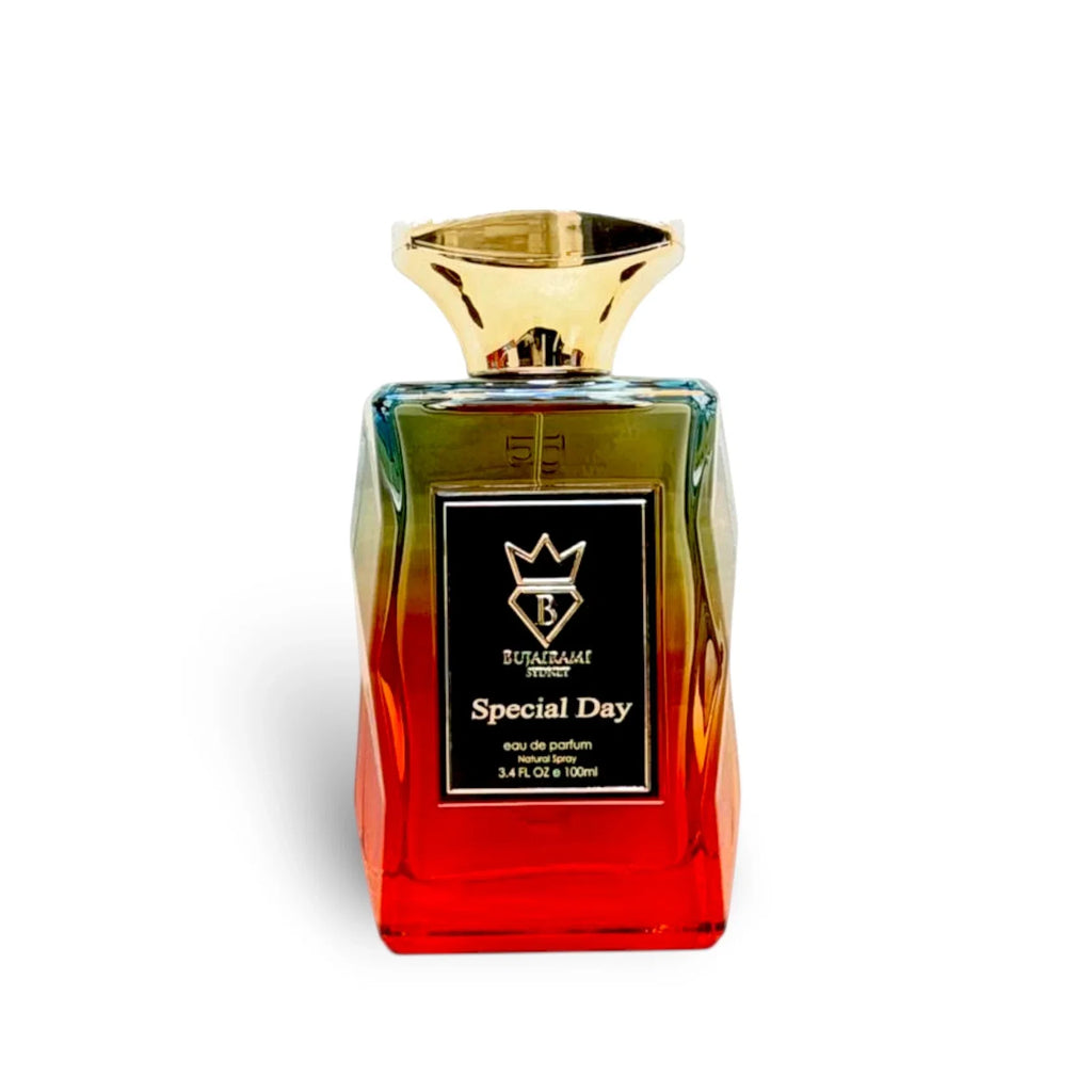 Bujairami Special Day Eau de Parfum 100 ml – Fruchtig-Floraler Gourmand Duft | Champagner, Praliné & Vanille