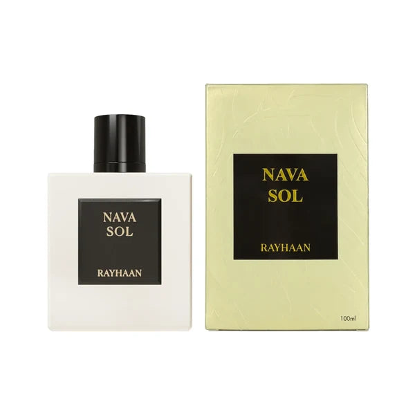 Rayhaan Nava Sol Eau de Parfum 100 ml – Blumig-Holziger Unisex Duft | Cremig, Moschusartig & Elegant
