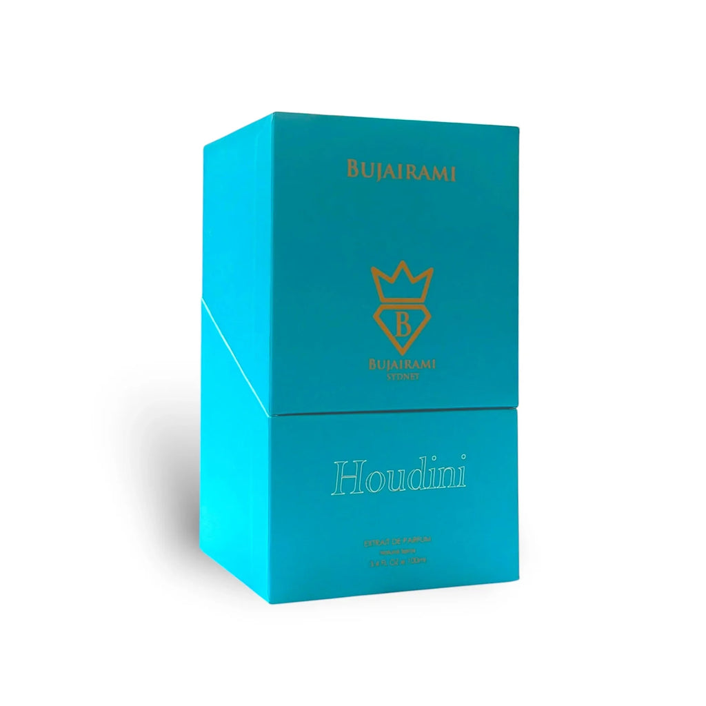 Bujairami Houdini Extrait de Parfum 100 ml – Zitrisch-Floraler Unisex Duft | Tiaré, Moschus & Sandelholz
