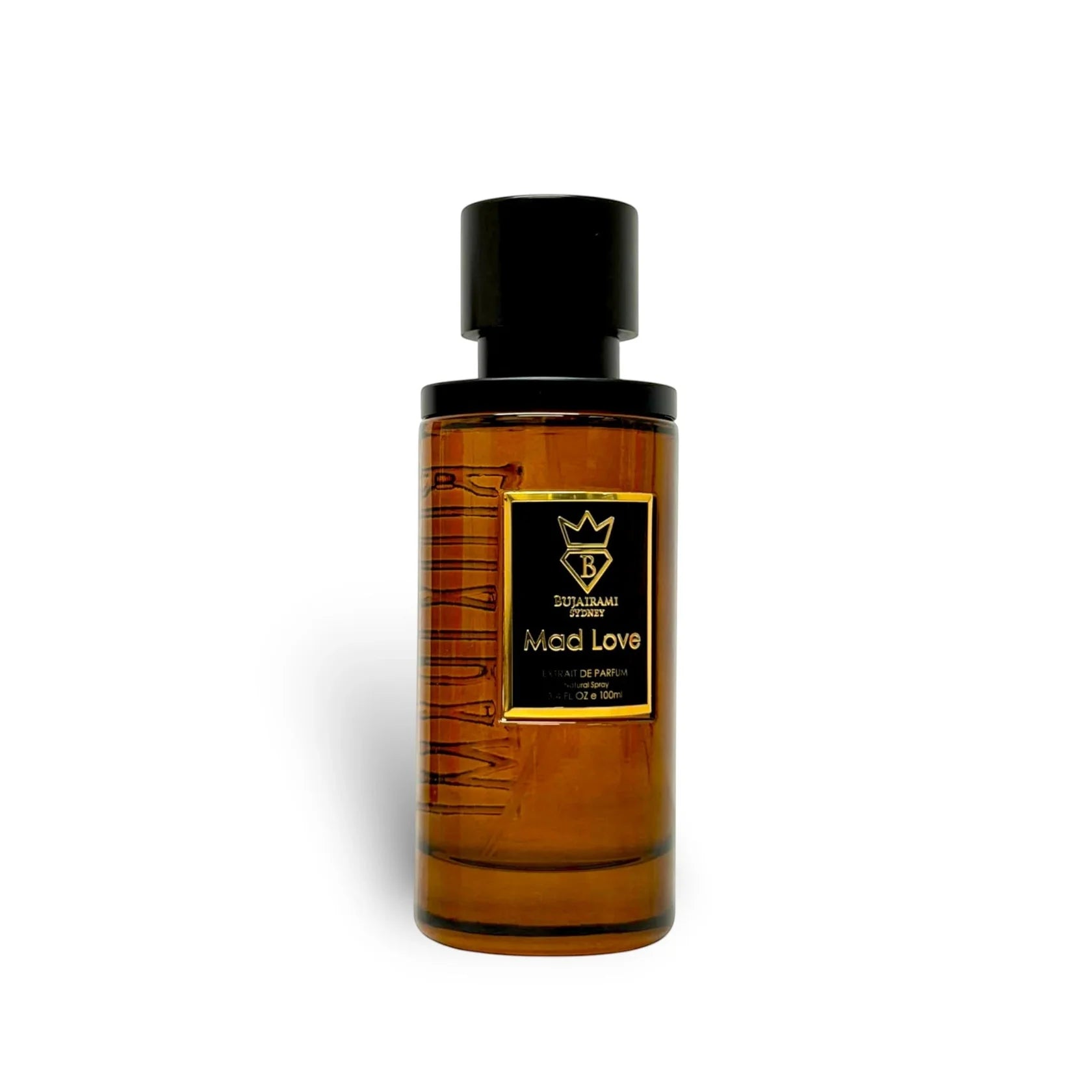 Bujairami Mad Love Extrait de Parfum 100 ml – Fruchtig-Rauchiger Unisex Duft | Himbeere, Rose, Wildleder & Oud