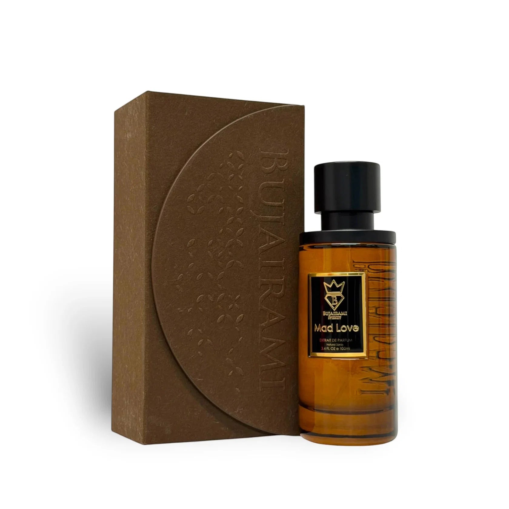 Bujairami Mad Love Extrait de Parfum 100 ml – Fruchtig-Rauchiger Unisex Duft | Himbeere, Rose, Wildleder & Oud