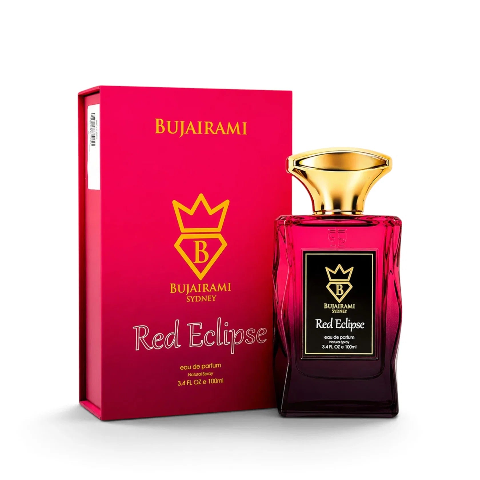 Bujairami Red Eclipse Eau de Parfum 100 ml – Fruchtig-Floraler Unisex Duft | Himbeere, Jasmin & Vanille