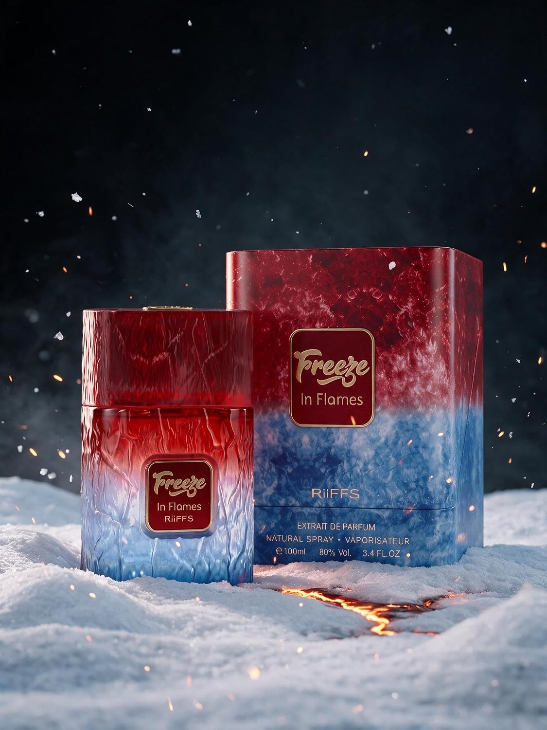 RiiFFS Freeze in Flames Extrait de Parfum 100 ml – Intensiver Unisex Duft | Frisch, Warm & Ausdrucksstark