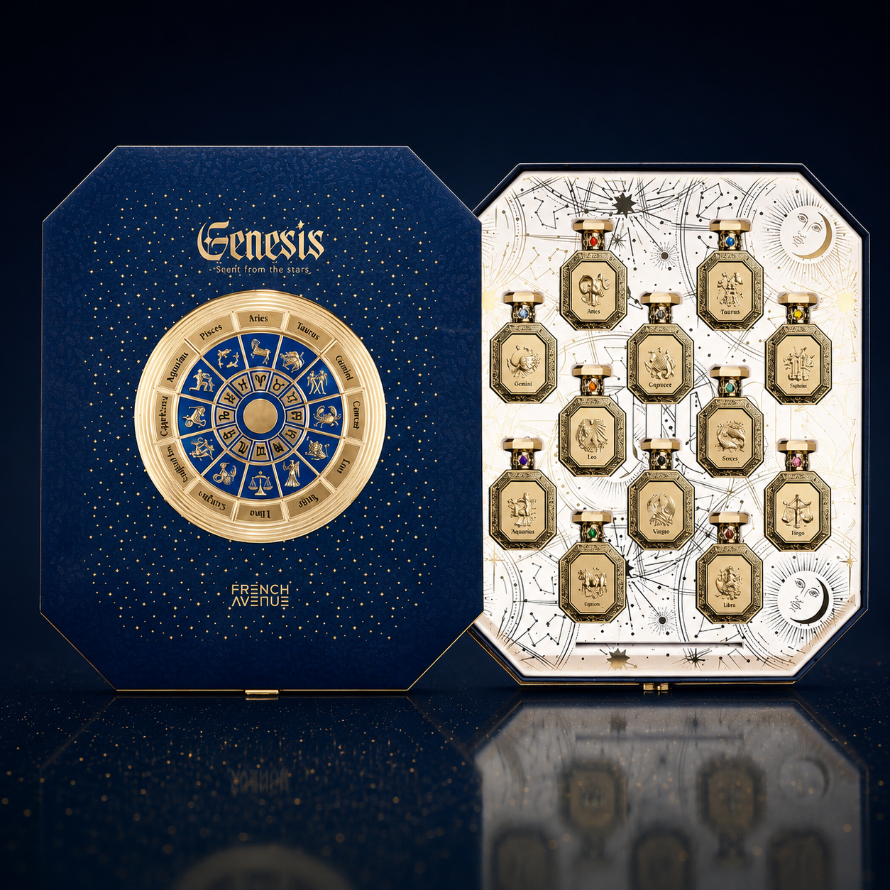 French Avenue Genesis Zodiac Collection Geschenkset – 12 x 30 ml Eau de Parfum | Exklusive Sternzeichen-Kollektion