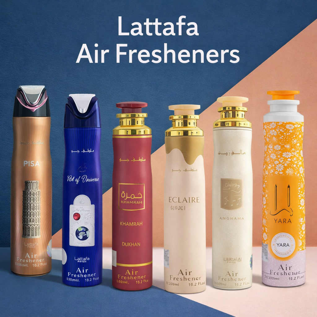 Lattafa Air Freshener 300 ml – Orientalischer Raumduft | Angham | Eclaire | Art of Universe | Pisa | Yara Tous | Yara | Yara Candy | Khamrah Dukhan | Art of Nature II | Victoria | Teriaq