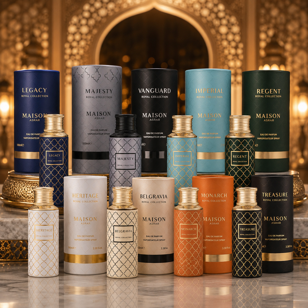 Maison Asrar Royal Collection Eau de Parfum 100 ml – Legacy, Vanguard, Heritage, Monarch, Imperial, Regent, Majesty, Belgravia & Treasure