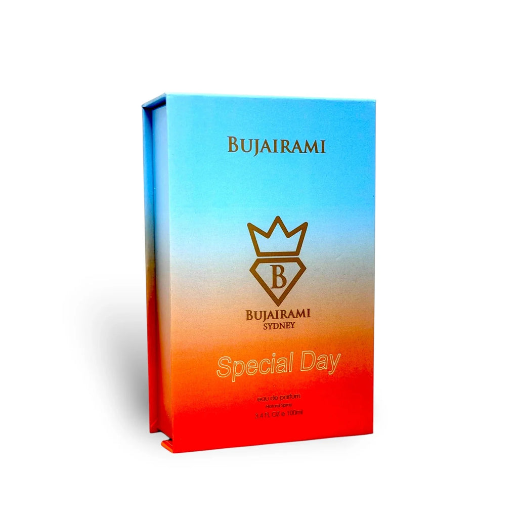 Bujairami Special Day Eau de Parfum 100 ml – Fruchtig-Floraler Gourmand Duft | Champagner, Praliné & Vanille