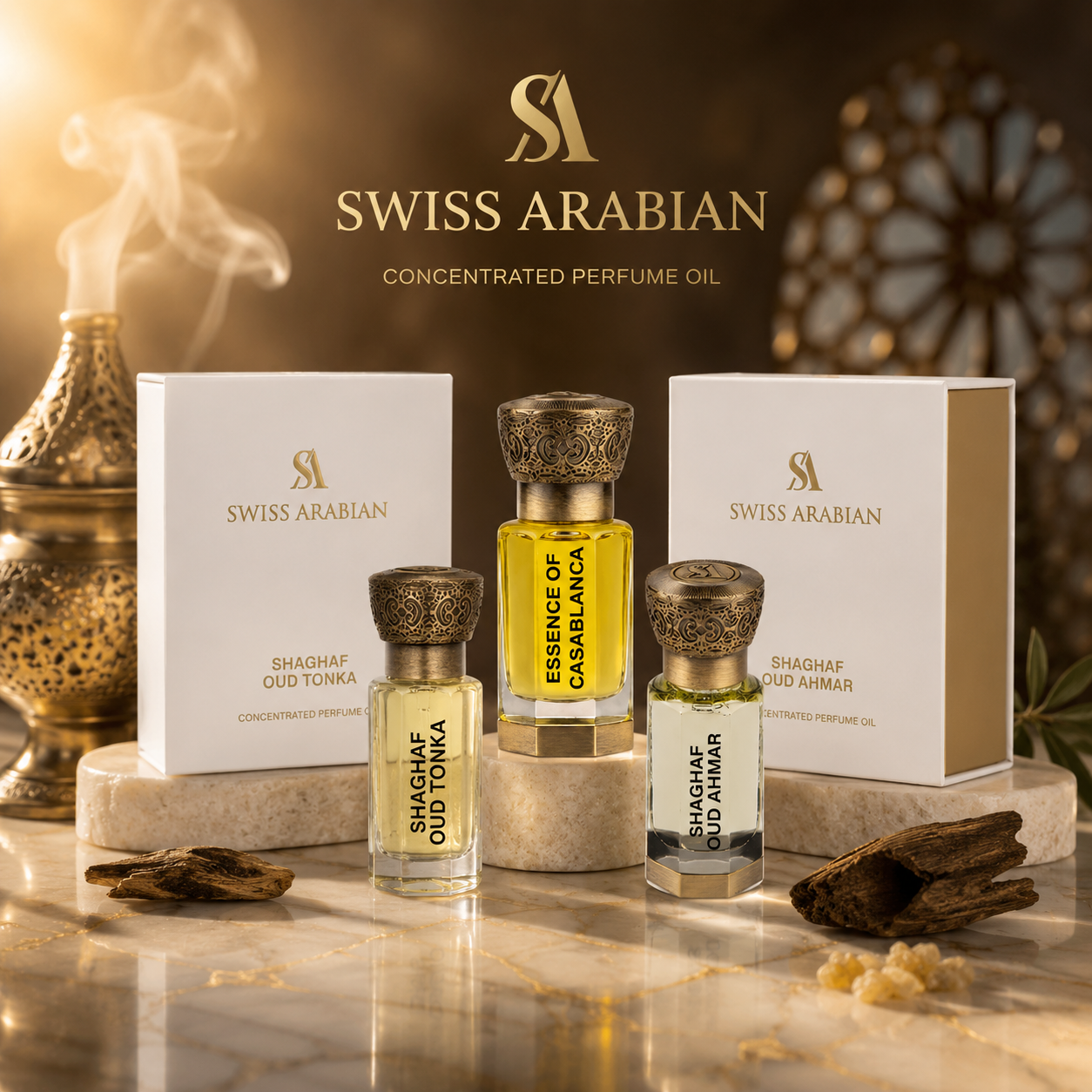 Swiss Arabian Concentrated Perfume Oil Collection 12 ml – Luxus Duftöle | Shaghaf & Casablanca Serie